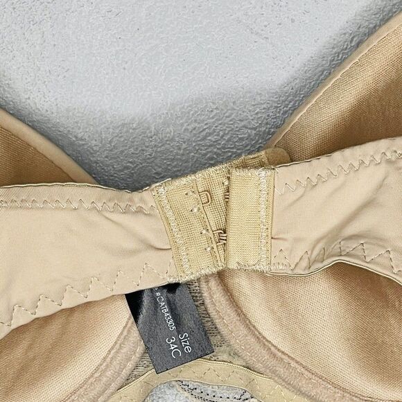 Rene Rofe Pure Beauty 34C padded Underwire Push Up Bra NWOT Tan Black Lace - Picture 5 of 7